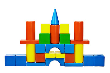 Image showing Castle was built from color toy blocks