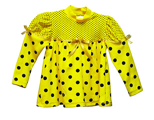 Image showing Yellow blouse with polka dots for baby