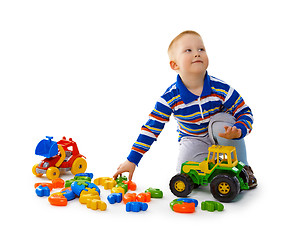 Image showing Boy playing with toys