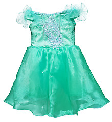 Image showing Simple green dress for little girl on white