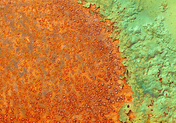 Image showing Partially rotted paint on metal surface