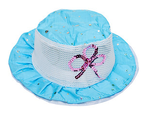 Image showing Children's summer blue hat