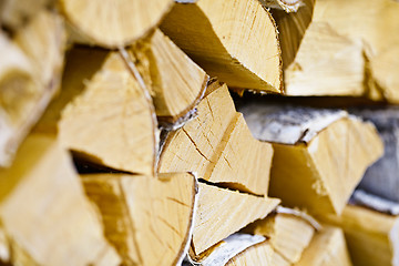 Image showing Birch logs in woodpile