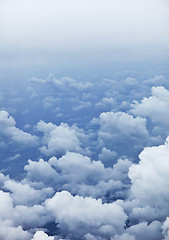 Image showing Vertical background - photo of clouds from aerial