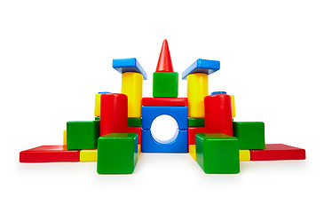 Image showing Colored toy bricks like a castle