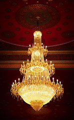 Image showing Old antique chandelier - ceiling of Buddhist temple