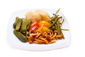 Image showing Pickled vegetables on the plate
