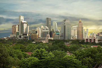 Image showing Modern high-rise buildings of the city