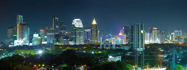 Image showing Panorama night city -  Thailand, Bangkok