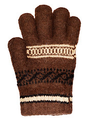 Image showing Brown wool glove isolated on white