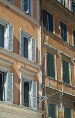 Image showing Detail of old apartment buildings