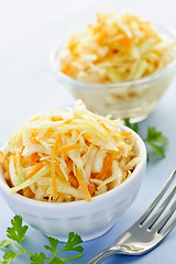 Image showing Bowls of coleslaw