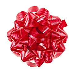 Image showing Red Christmas gift bow