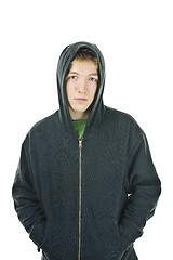 Image showing Young man in hoodie