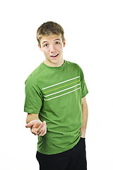 Image showing Friendly young man talking