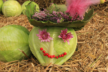 Image showing Happy cabbage head.