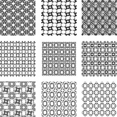 Image showing Set black and white geometric patterns background