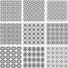 Image showing Set of monochrome geometrical patterns