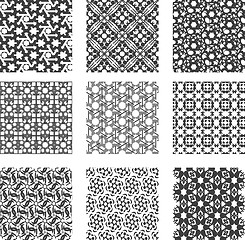 Image showing Set of black and white geometric patterns