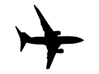 Image showing Twin Jet Airplane Isolated Silhouette on White