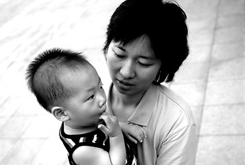 Image showing Asian mother and her baby