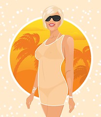 Image showing pretty girl on summer background