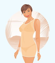 Image showing pretty girl on summer background