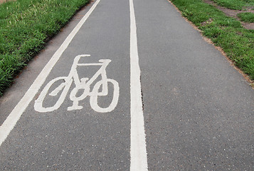 Image showing Bike lane sign