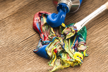 Image showing mixing paints. background 