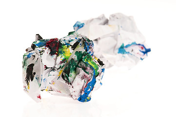 Image showing Crumpled paper isolated over white 