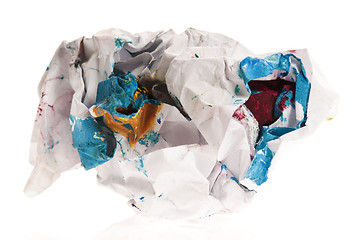 Image showing Crumpled paper isolated over white 