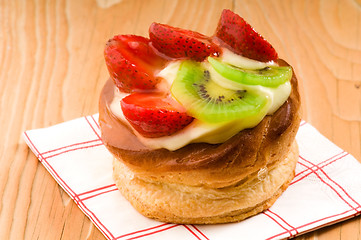 Image showing French cake with fresh fruits