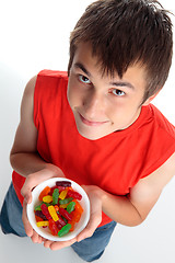 Image showing Boy with lollies candy