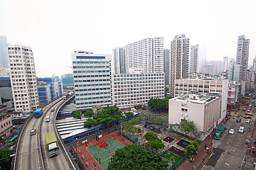 Image showing traffic in downtown, hongkong 