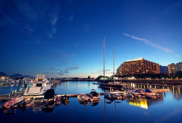 Image showing View of golden coast in hongkong at night 