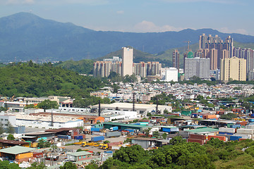 Image showing downtown city and old building 