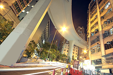 Image showing Higher traffic bridge in downtown