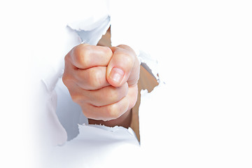 Image showing Fist from paper