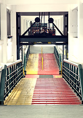 Image showing long way to board ferry