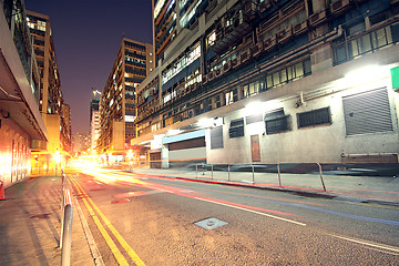 Image showing Modern Urban City with Freeway Traffic at Night, hong kong 