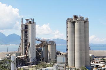 Image showing Cement Plant,Concrete or cement factory, heavy industry or const