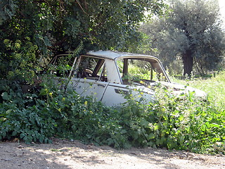 Image showing Thrown away car. Katydata. Cyprus