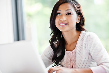 Image showing Asian student on campus