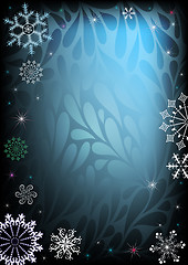 Image showing Dark and blue christmas frame