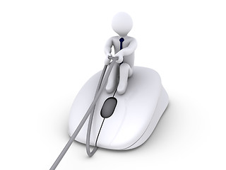 Image showing Businessman on mouse