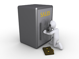 Image showing Businessman trying to obtain sales