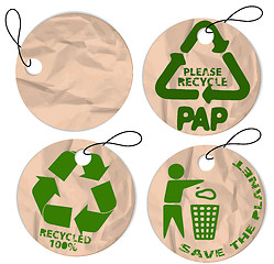 Image showing  grunge paper tags for recycling 