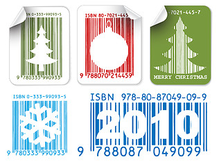 Image showing Labels with Christmas bar codes 