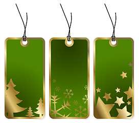 Image showing Green Christmas tags 