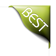 Image showing Green corner ribbon for bestseller 